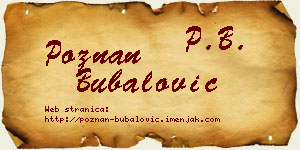 Poznan Bubalović vizit kartica